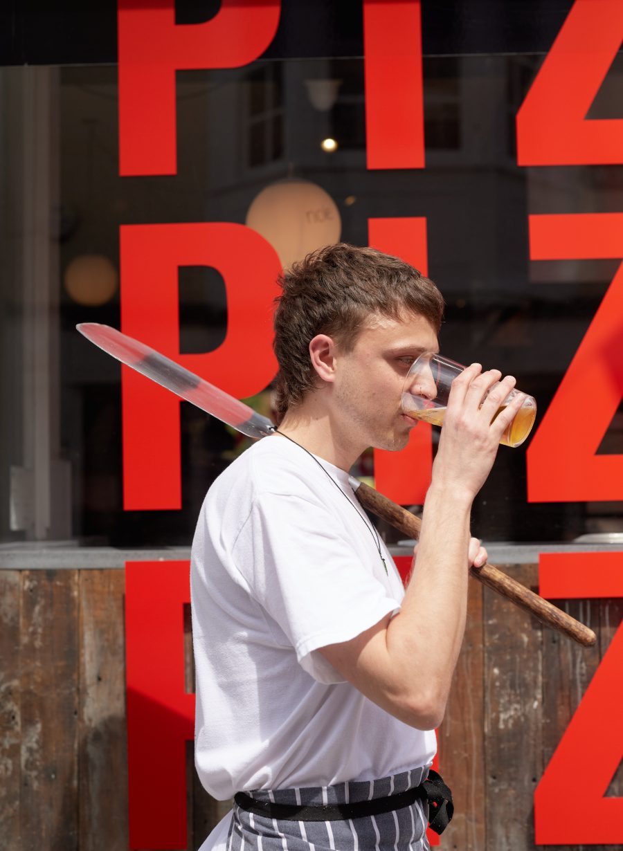 pub team member outside venue